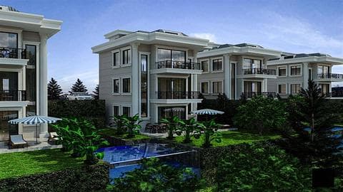 Villa de luxe de 4 chambres offrant la citoyenneté et de superbes vues sur la mer à Kestel, Alanya — 1/6