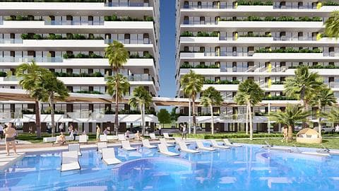 Complex de Long Beach-district in Famagusta, Noord-Cyprus. — 1/31