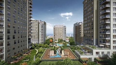 À vendre : appartements de 1 à 4 chambres à Kucukcekmece, Istanbul avec accès à la citoyenneté et à la piscine — 1/9