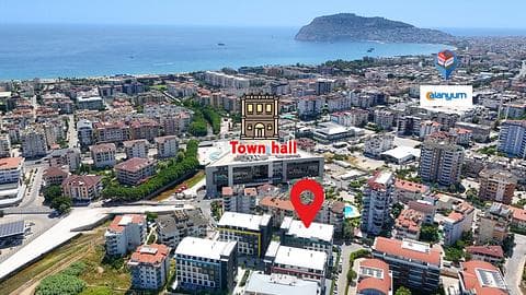 Bureau 2+1 à vendre à Alanya | À 100 mètres du nouveau bâtiment municipal | Cuisine séparée | Rendement locatif élevé — 1/15