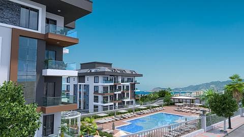 Appartements avec vue sur mer de 1 à 2 chambres à Kargicak, Alanya offrant la citoyenneté — 1/15