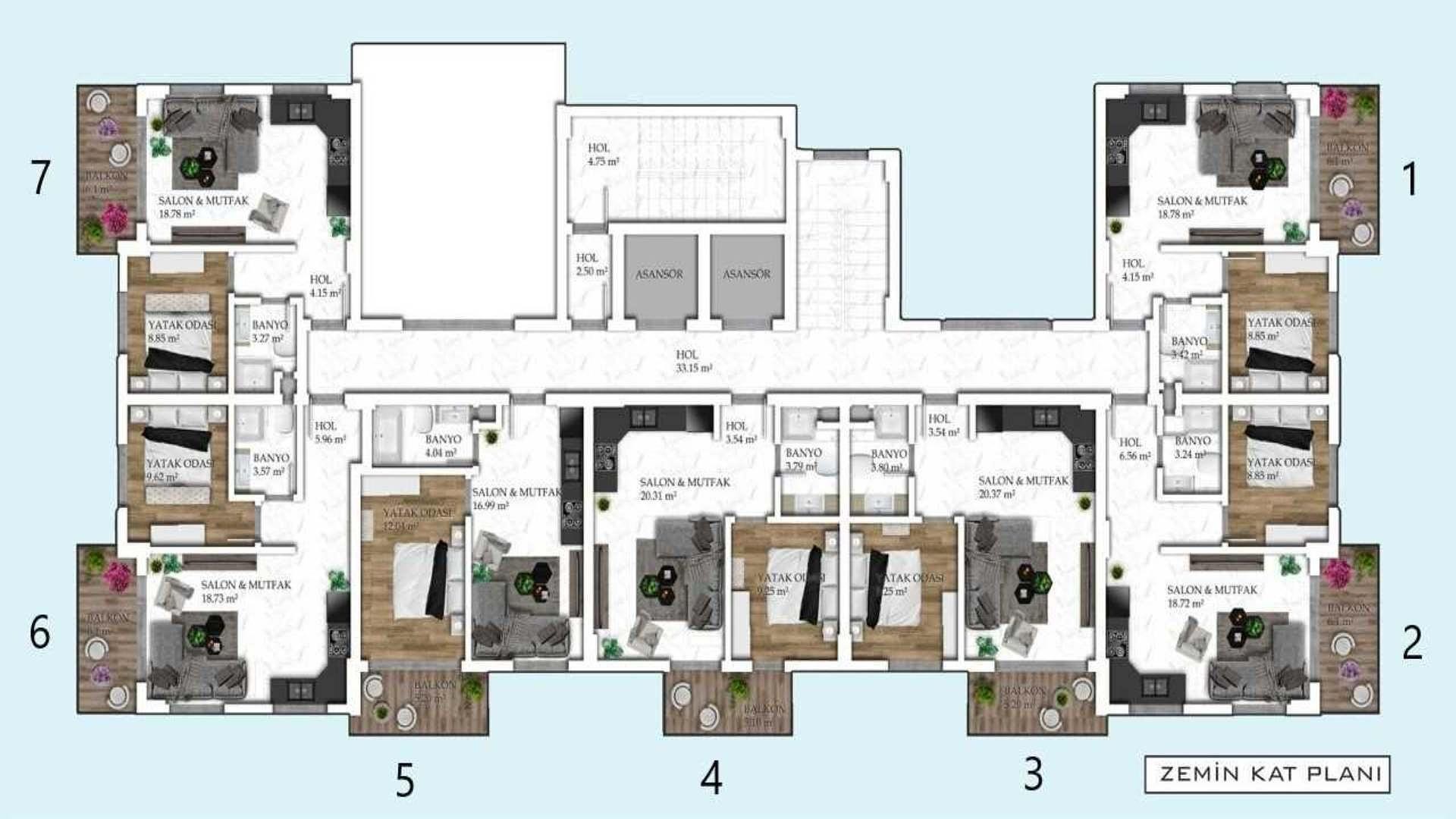 Obraz planu piętra 9
