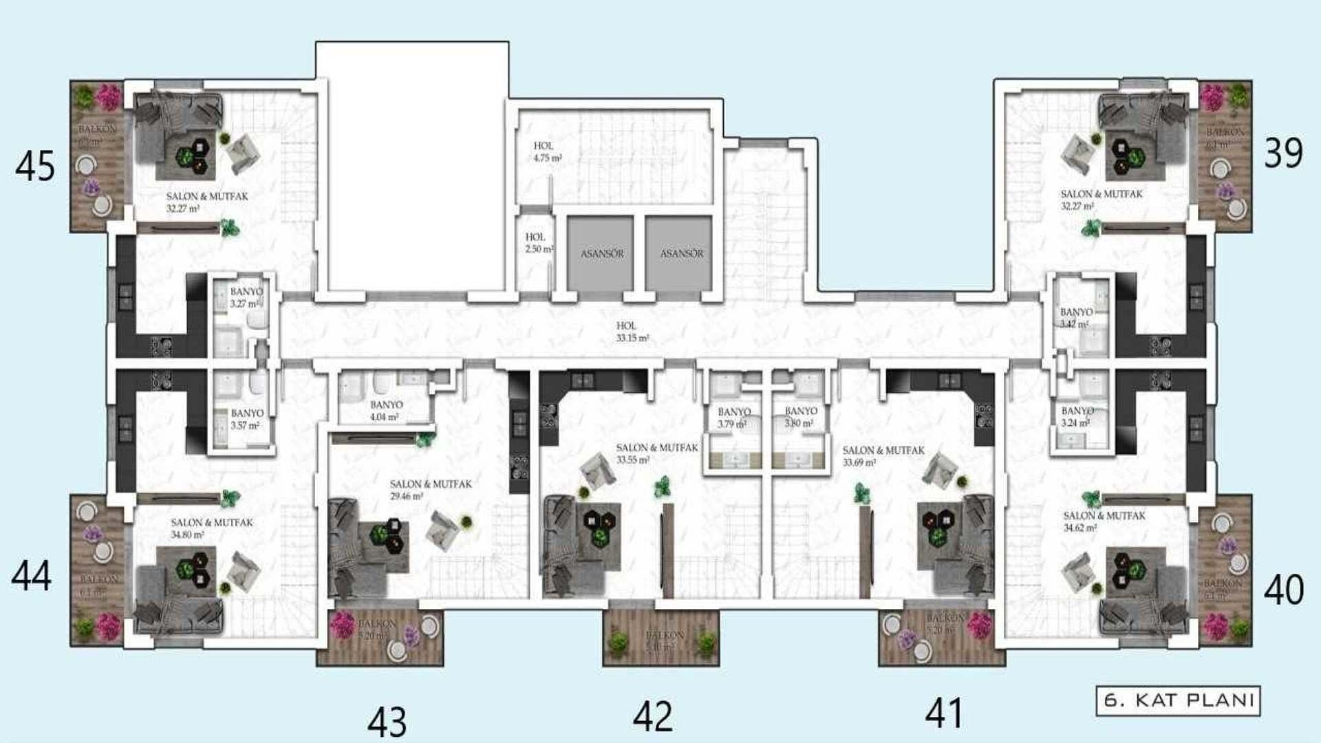 Obraz planu piętra 6