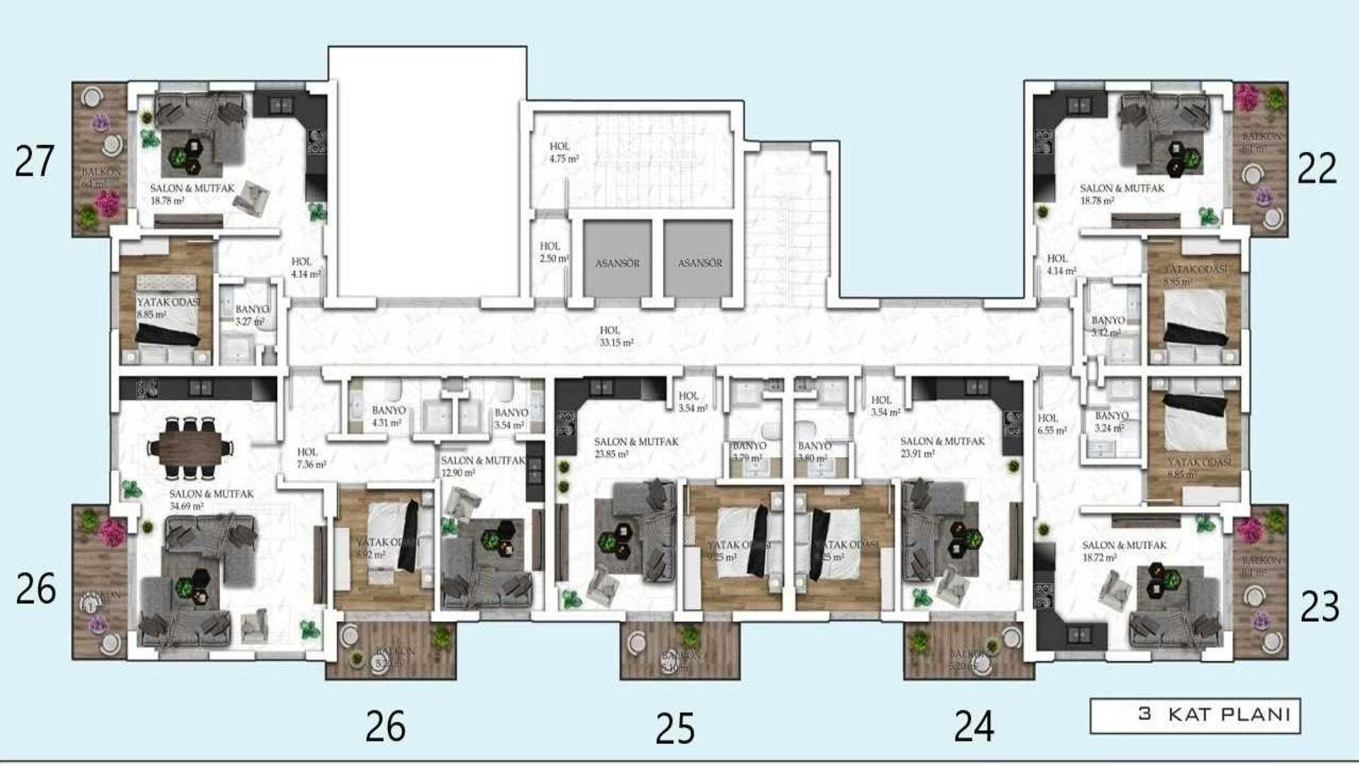 Obraz planu piętra 3